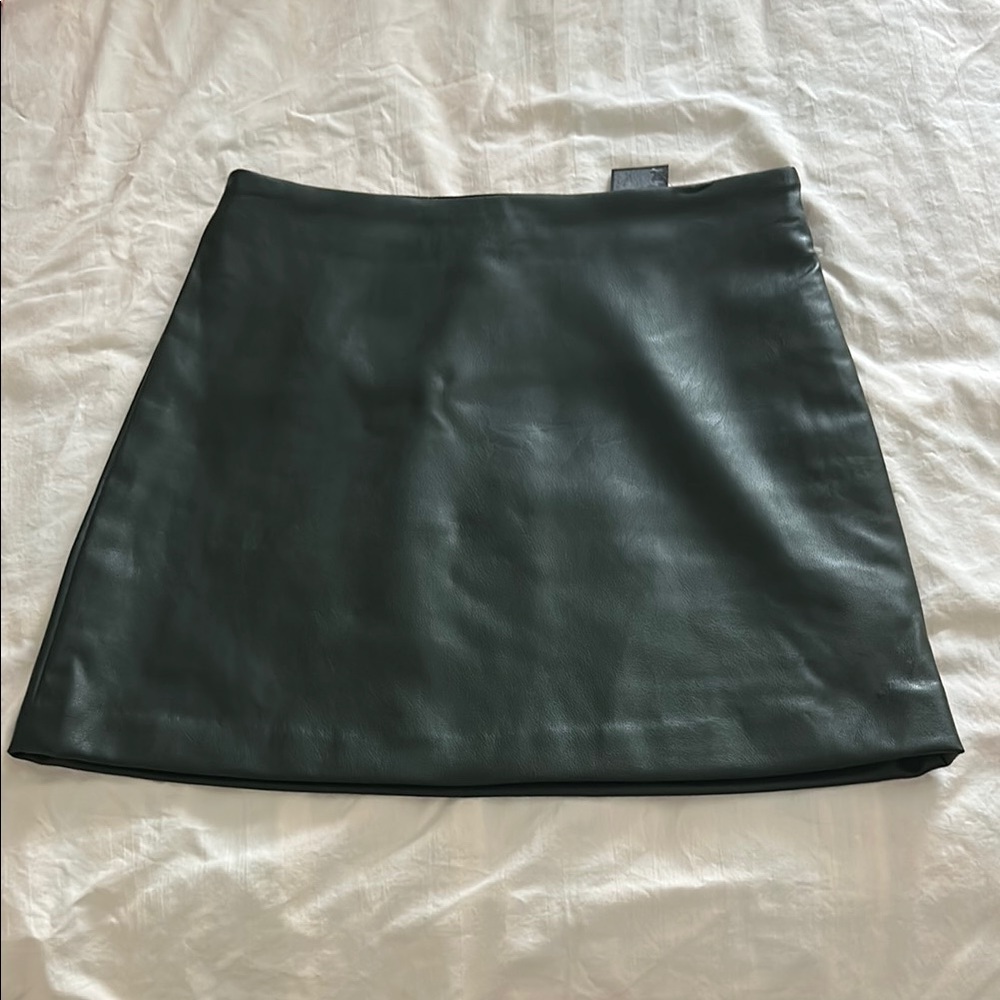 Emerald Leather Skirt